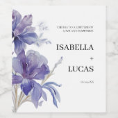 紫色のアイリスの水の結婚色 ワインラベル (シングルラベル)