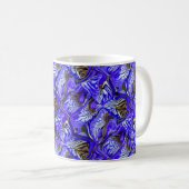 紫色のアイリスの花/傾斜/タイル/ コーヒーマグカップ (正面右)