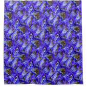 紫色のアイリスの花/傾斜/タイル/ シャワーカーテン (正面)