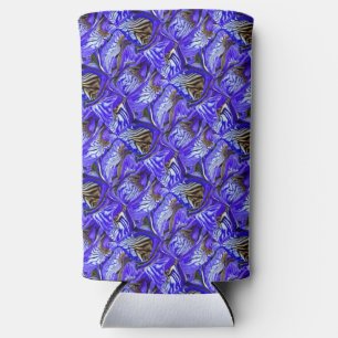 紫色のアイリスの花/傾斜/タイル/ スリム缶クーラー