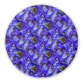 紫色のアイリスの花/傾斜/タイル/ セラミックノブ (正面)