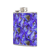 紫色のアイリスの花/傾斜/タイル/ フラスク (左)