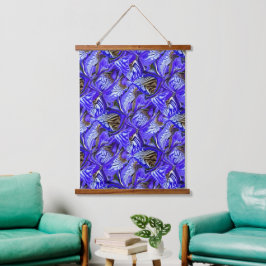 紫色のアイリスの花/傾斜/タイル/ 吊り下げ型タペストリー