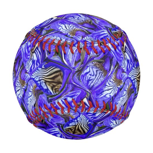 紫色のアイリスの花/傾斜/タイル/ 野球ボール (正面)