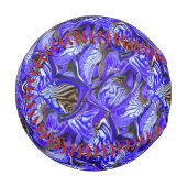 紫色のアイリスの花/傾斜/タイル/ 野球ボール (正面左)