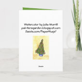 紫色のアイリスクリスマスツリーカード シーズンカード (裏面)