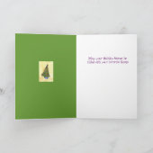 紫色のアイリスクリスマスツリーカード シーズンカード (内部)