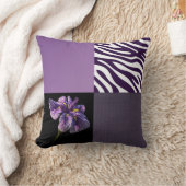 紫色のアイリスゼブラストライプグラデーションカラーテクスチャ クッション (ブランケット)