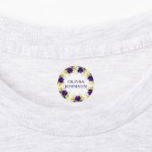 紫色のアイリスパーソナライズされたフローラ名衣類 ラベル (貼付)