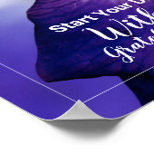 紫色のアイリスフォトグラントリーハート引用文 ポスター (角)