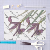 紫色のアイリスフラワースクフランスのリプトヴィンテージの切り離し 薄葉紙 (クラフト)