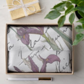 紫色のアイリスフラワースクフランスのリプトヴィンテージの切り離し 薄葉紙 (ギフト)