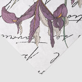 紫色のアイリスフラワースクフランスのリプトヴィンテージの切り離し 薄葉紙 (詳細)