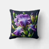 紫色のアイリスブークオンブラック クッション (裏面)