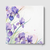 紫色のアイリスブーケオンホワイト ゲストブック (裏面)