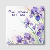 紫色のアイリスブーケオンホワイト ゲストブック (正面)