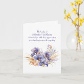 紫色のアイリス悔やみや弔慰ありがとう家族 カード (黄色い花)