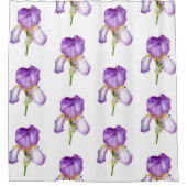 紫色のアイリス植物の花の芸術のシャワー・カーテン シャワーカーテン (正面)