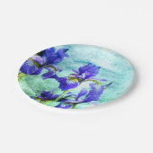 紫色のアイリス水彩画 ペーパープレート (アングル)