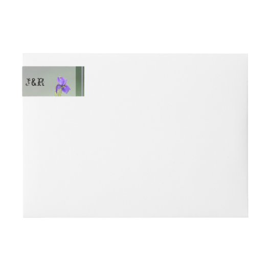 紫色のアイリス結婚ズのラップのまわりにラベル ラップアラウンドラベル (正面)