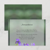 紫色のアイリス結婚ズの挿入 エンクロージャーカード (正面/裏面)