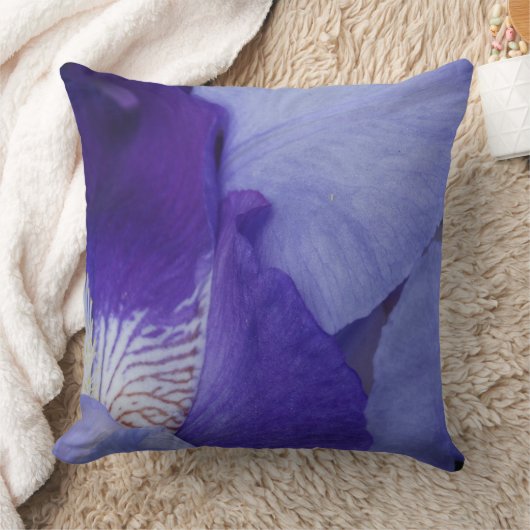 紫色のアイリス花の写真の装飾用クッション クッション (ブランケット)