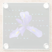 紫色のアイリス花ガラスのコースター ガラスコースター (裏面)