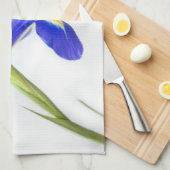 紫色のアイリス花 キッチンタオル (四つ折り)