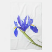 紫色のアイリス花 キッチンタオル (縦)