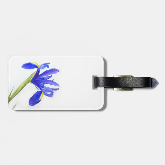 紫色のアイリス花 ラゲッジタグ (裏面横)