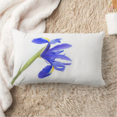 紫色のアイリス花 ランバークッション (ブランケット)