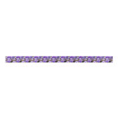 紫色のアイリス薄紫と紫色の植物芸術 サテンリボン (正面)