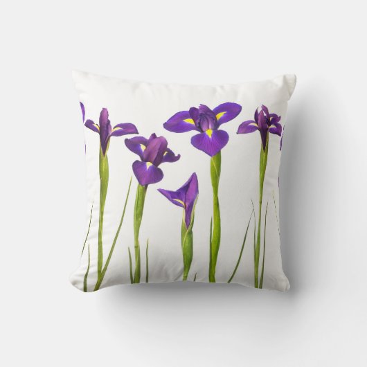 紫色のアイリス-アイリス花によってカスタマイズテンプレート クッション (正面)