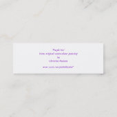 「紫色のアイリス」小さいしおり スキニー名刺 (裏面)