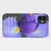 紫色のアイリス、希望、ロマンの12:12についての聖書の詩 Case-Mate iPhoneケース (裏面(横))