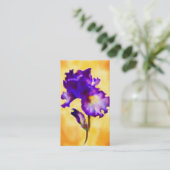 紫色のアイリス(花)名刺 名刺 (スタンド正面)