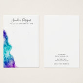 紫色のアクアブルーの水カラーのイヤリングディスプレイカード (正面&裏面)