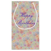 紫色のアクセント付き花 スモールペーパーバッグ (裏面)