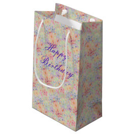 紫色のアクセント付き花 スモールペーパーバッグ