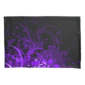 紫色のアクリルの花柄の抽象芸術 枕カバー (正面)