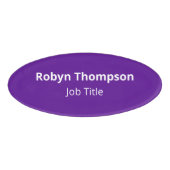 紫色のアクリルオーバル名タグ磁気プロフェッショナル 名札 (正面)