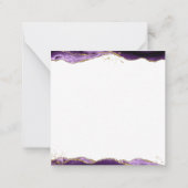 紫色のアゲテグエードスクリプトモノグラム金ゴールドグリッター ノートカード (裏面)