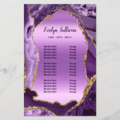 紫色のアゲフェイクートフォイルの価格リストのフライヤー チラシ (正面)