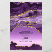 紫色のアゲフェイクートフォイルの価格リストのフライヤー チラシ (裏面)