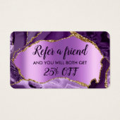 紫色のアゲフェイクート箔の紹介カード (正面)