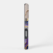 紫色のアゲートスライスアブストラクト iPhoneケース (右側面)