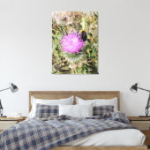 紫色のアザミの上のミツバチ。 キャンバスプリント (インサイチュ (寝室))