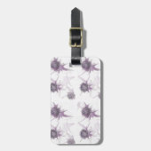 紫色のアザミの自然のデザイン ラゲッジタグ (正面縦)