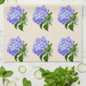 紫色のアジサイによってはヴィンテージパターンが開花します キッチンタオル (折り畳み)