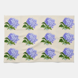 紫色のアジサイによってはヴィンテージパターンが開花します キッチンタオル